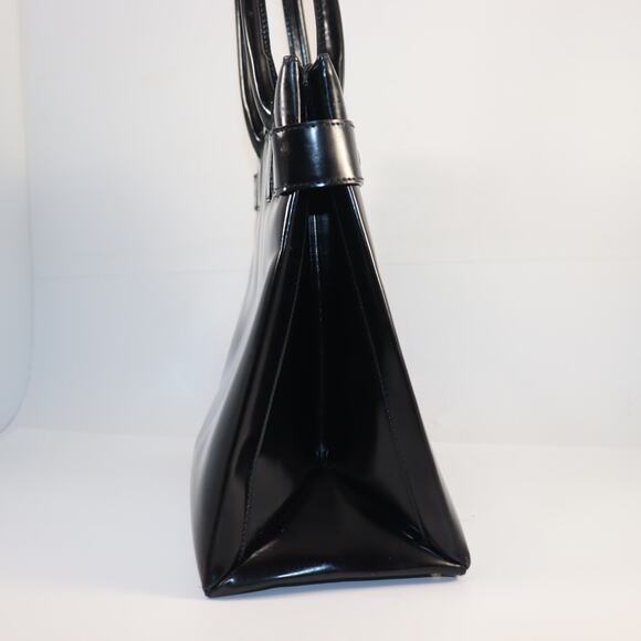 Vintage Gucci Black Patent Leather Structured Tote - Picture 4 of 11